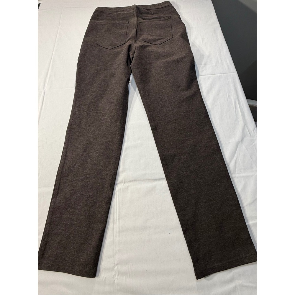 J. Jill Ponte Slim Leg Pants Brown Charcoal Heather Pull On Stretch Small